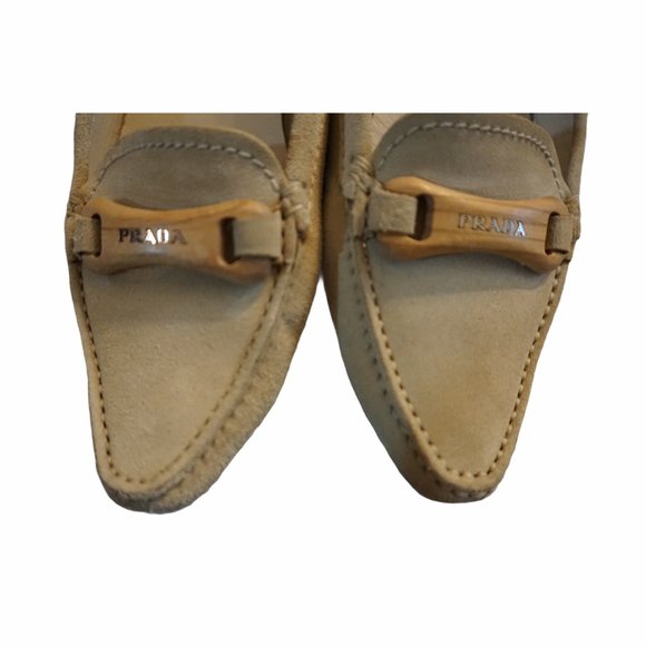 NIB Prada Suede Loafers Sabbia 35.5 / US 5 - Picture 7 of 9
